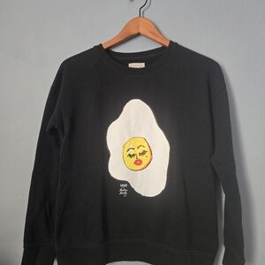 Vans Black Sweater with White and Yellow Graphic